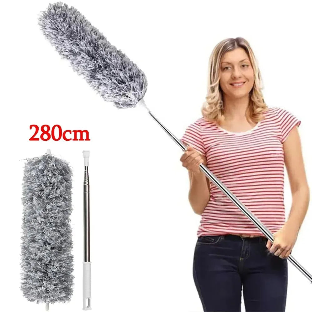 Long Handle Microfiber Duster Brush - Magic Cleaning Tool for Sofa Bed Furniture, Extendable Home Dusting Kit with Soft Bristles