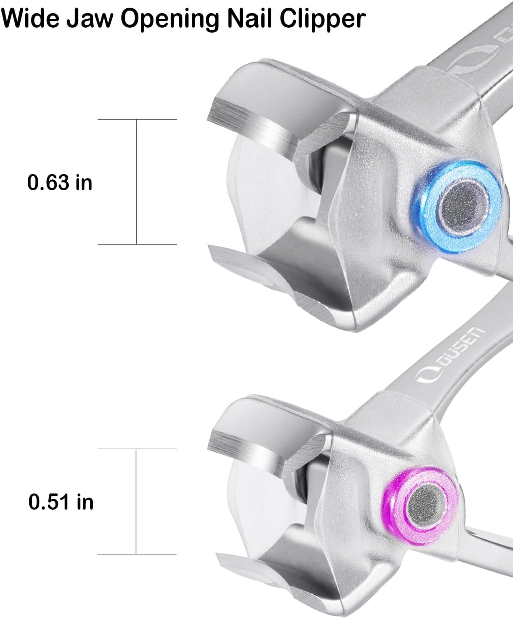 Nail Clippers with Catcher - anti Splash Wide Jaw Opening Thick Toenail Clippers for Seniors | Self-Collecting Fingernail Cutter Heavy Duty Toe Nail Clippers for Men&Women | Silver | L&S