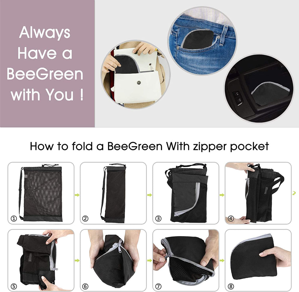 Mesh Drawstring Bag Swim Backpack for Beach Pool Sports Gym Draw String Cinch Bags for Swimming Soccer Basketball Gear Black